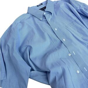 Meeting street like new Men's Blue Striped Shirt size 20 Tall perfect